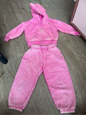 GAP Pink Hooded Zip Sweatshirt & Jogger Set